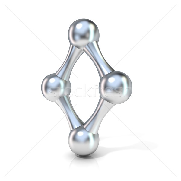 Stock photo: Molecular font collection letter - O. 3D