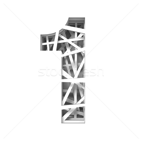 Paper cut out font number ONE 1 3D Stock photo © djmilic