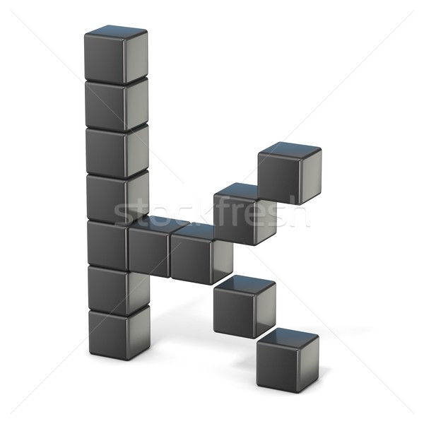 8 bit font. Lowercase letter K. 3D Stock photo © djmilic