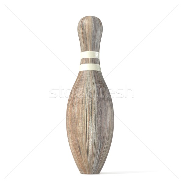 Old wooden skittle. 3D Stock photo © djmilic