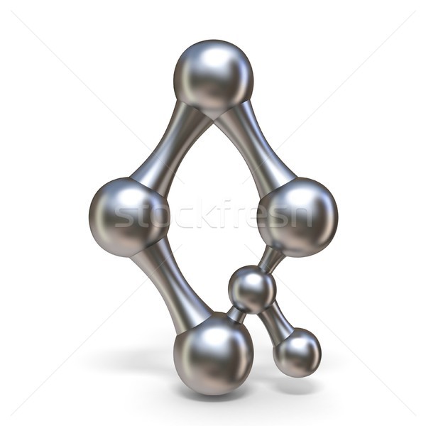 Steel molecular font Letter Q 3D Stock photo © djmilic