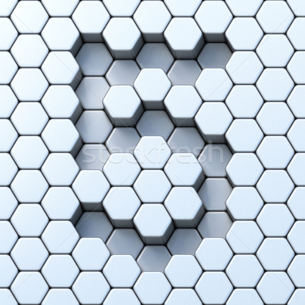 Hexagonal grid number FIVE 5 3D Stock photo © djmilic