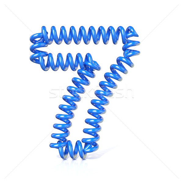 Primăvară spirală cablu număr sapte 3D Imagine de stoc © djmilic