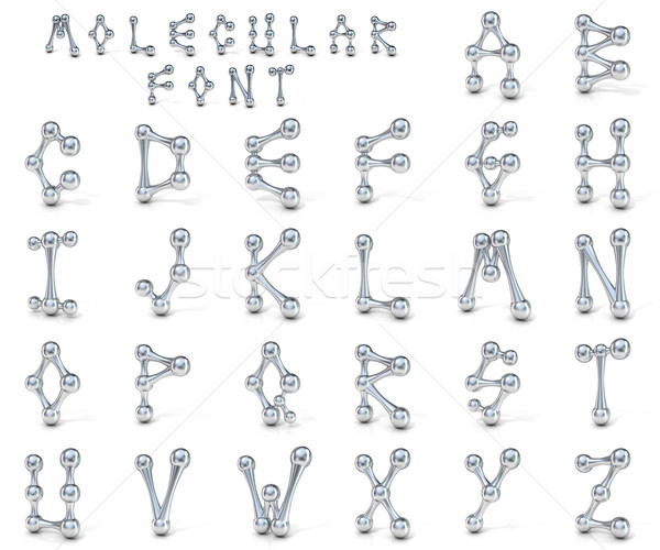 Molekularny chrzcielnica kolekcja 3D 3d ilustracja Zdjęcia stock © djmilic