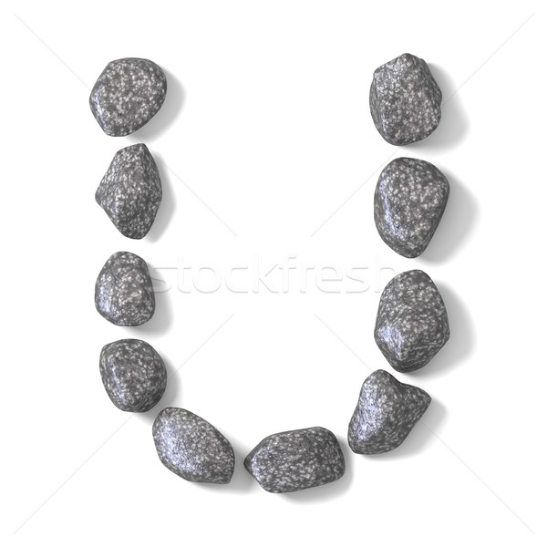 Font made of rocks LETTER U 3D Stock photo © djmilic