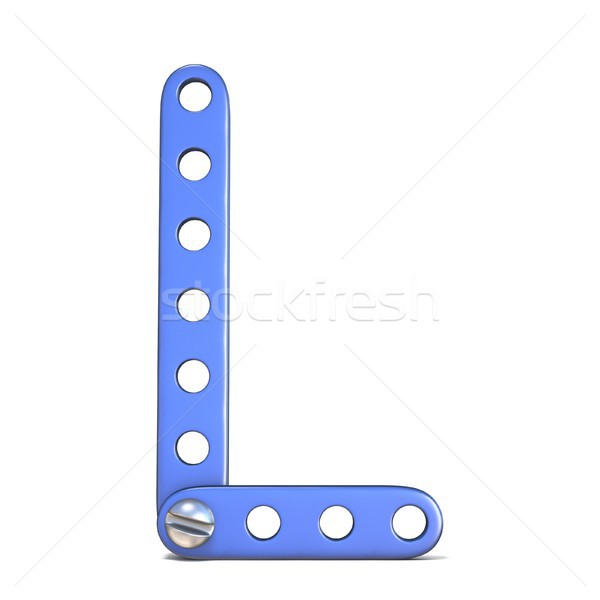 Alphabet bleu métal jouet lettre l 3D [[stock_photo]] © djmilic
