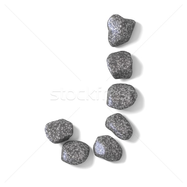 Font made of rocks LETTER J 3D Stock photo © djmilic