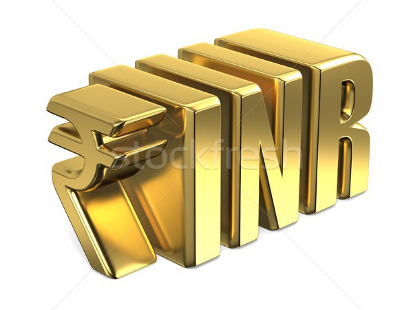 Indian Rupee INR golden currency sign 3D Stock photo © djmilic
