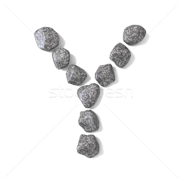 Font made of rocks LETTER Y 3D Stock photo © djmilic