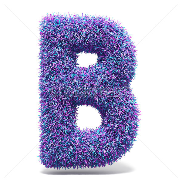 Purple faux fur LETTER B 3D illustration Stock photo © djmilic