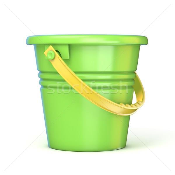 ストックフォト: 緑 · 黄色 · 砂 · おもちゃ · バケット · 3D