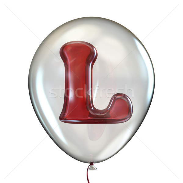 Letter L in transparent balloon 3D Stock photo © djmilic
