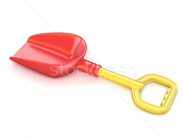 紅色 黃色 塑料 玩具 鏟 3D 商業照片 © djmilic