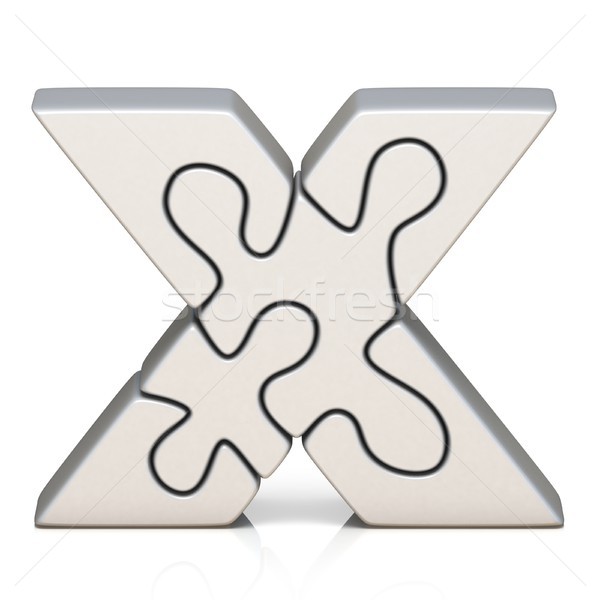 White puzzle jigsaw letter X 3D Stock photo © djmilic
