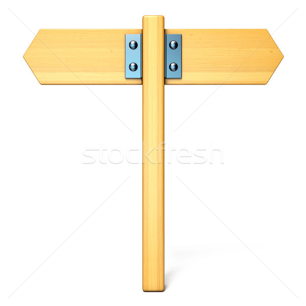Wooden sign two ways 3D Stock photo © djmilic