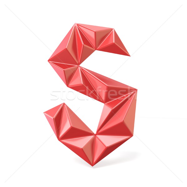 Red modern triangular font letter S. 3D Stock photo © djmilic