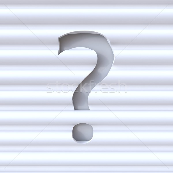 Cut out font in wave surface punctuation mark QUESTION MARK 3D Stock photo © djmilic
