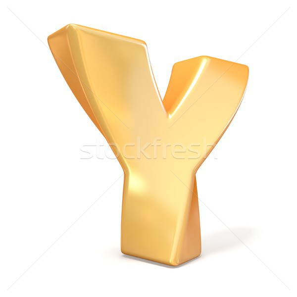 Orange twisted font uppercase letter Y 3D Stock photo © djmilic