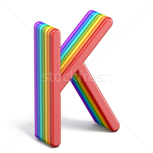 Rainbow font letter K 3D Stock photo © djmilic