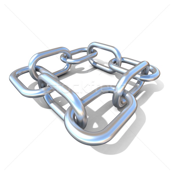 Abstract 3D illustration of a steel chain link Stock photo © djmilic