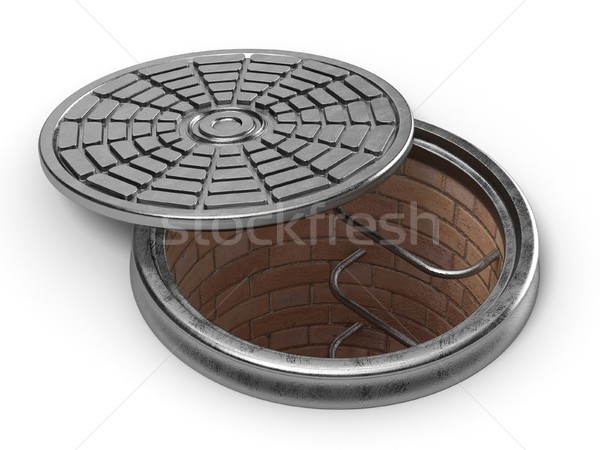 Manhole cover lid. 3D Stock photo © djmilic