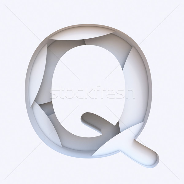 White abstract layers font Letter Q 3D Stock photo © djmilic