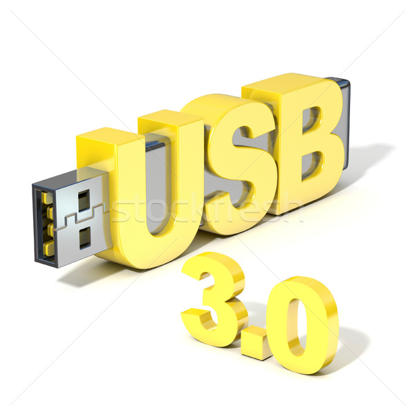 USB flash memory 3.0, made with the word USB. 3D Stock photo © djmilic