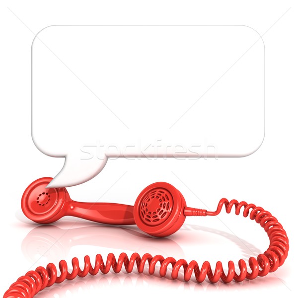 Red old fashion telephone handsets and speech bubble Stock photo © djmilic