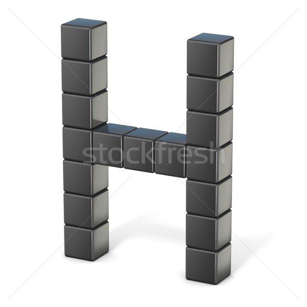 8 bit font. Capital letter H. 3D Stock photo © djmilic