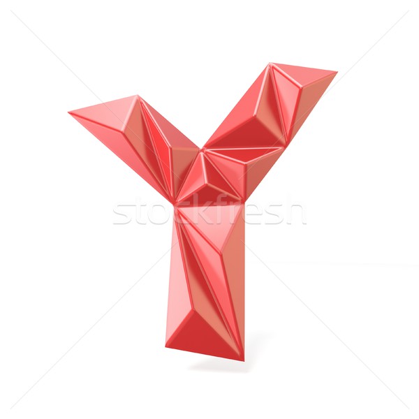 Red modern triangular font letter Y. 3D Stock photo © djmilic