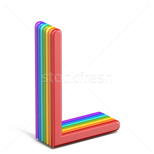 Rainbow font letter L 3D Stock photo © djmilic