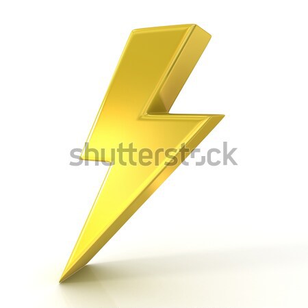 Lightning symbol, 3D golden sign Stock photo © djmilic