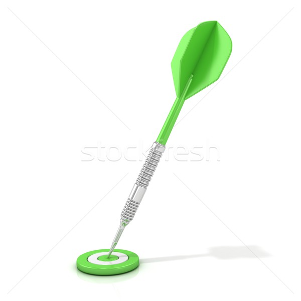 Yeşil pens hedef yalıtılmış beyaz spor Stok fotoğraf © djmilic