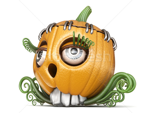 Halloween pumpkin Jack O Lantern lady 3D Stock photo © djmilic