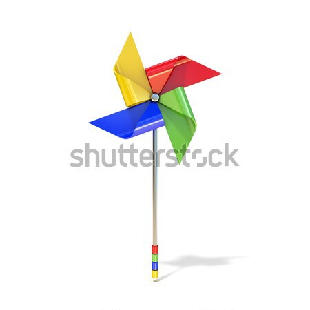 Pinwheel toy, five sided, differently colored vanes. 3D Stock photo © djmilic