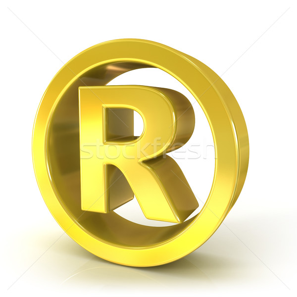 Stock photo: Registered trademark 3D golden sign