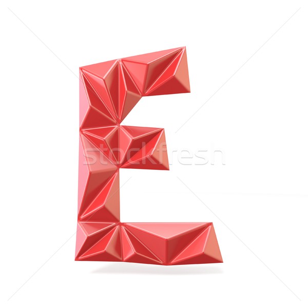 Red modern triangular font letter E. 3D Stock photo © djmilic
