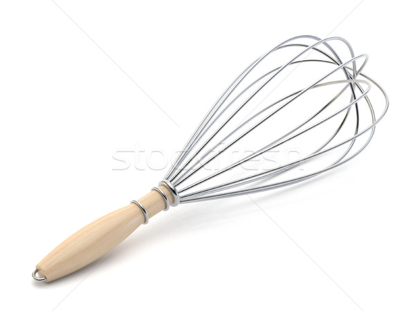 Wire whisk with wooden handle. 3D Stock photo © djmilic