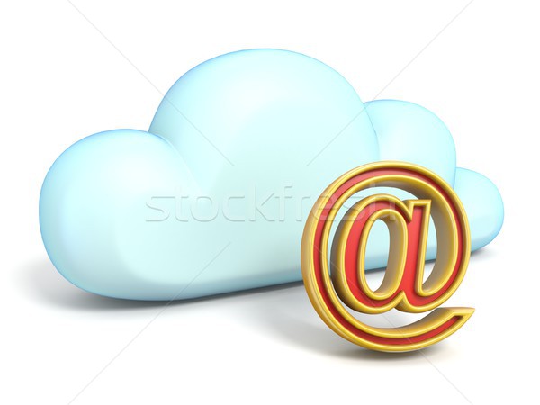 облако значок почты знак 3D изолированный Сток-фото © djmilic