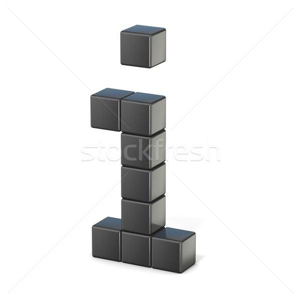 8 bit font. Lowercase letter I. 3D Stock photo © djmilic