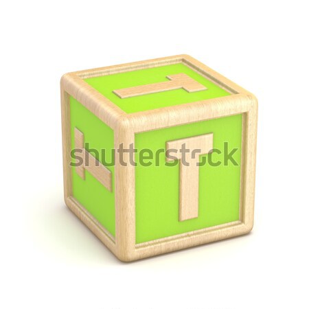Number 4 FOUR wooden alphabet blocks font rotated. 3D Stock photo © djmilic