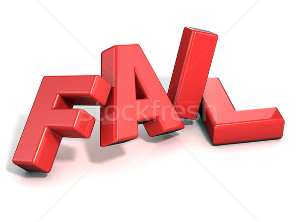 Fail concept. Red letters isolated over white background. 3D Stock photo © djmilic