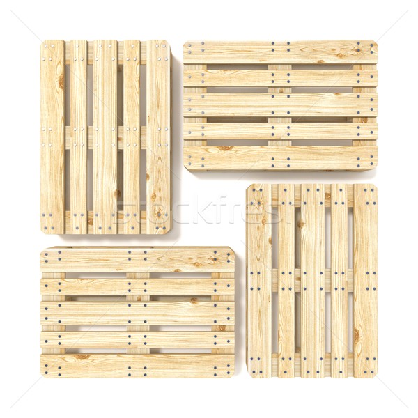Wooden Euro pallets. Top view. 3D Stock photo © djmilic