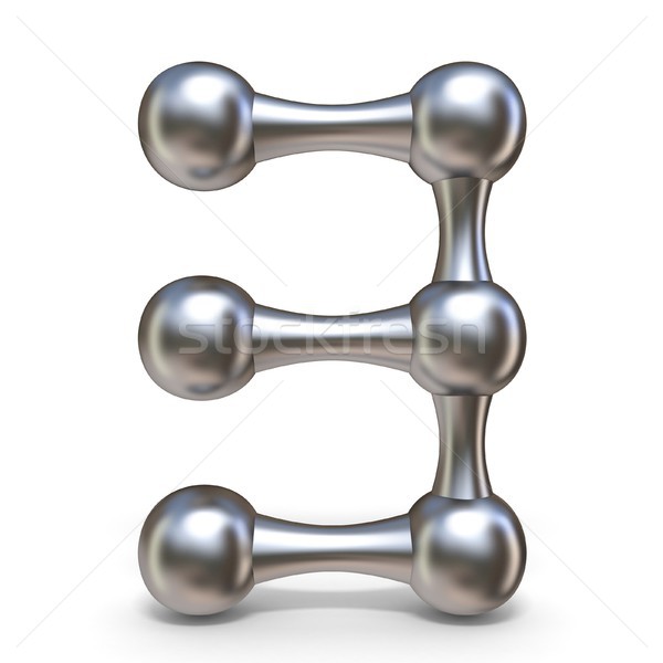 Steel molecular font Number 3 three 3D Stock photo © djmilic