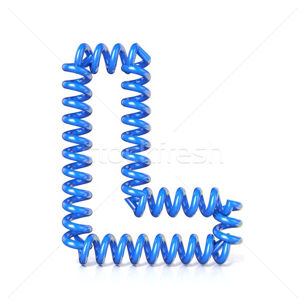 Spring, spiral cable font collection letter - L. 3D Stock photo © djmilic