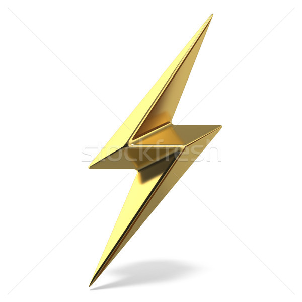 Golden lightning double symbol two sides sharp 3D Stock photo © djmilic