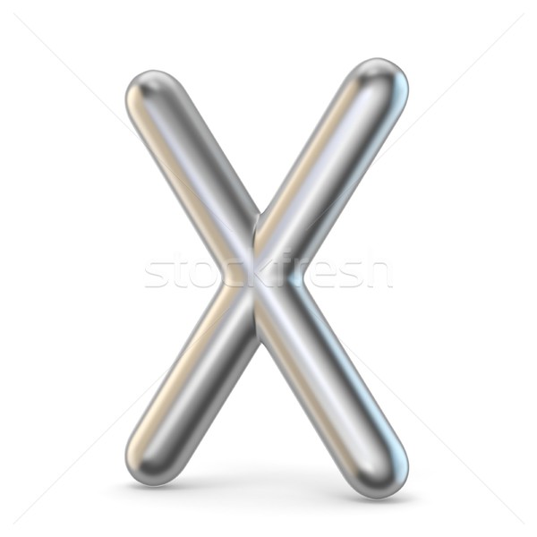 Metal alphabet symbol. Letter X 3D Stock photo © djmilic
