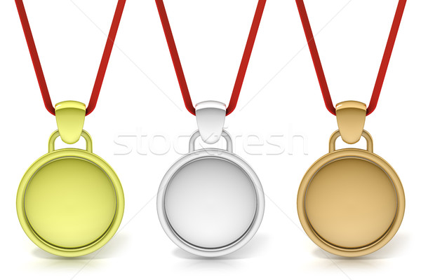 Three simple medals, gold, silver and bronze Stock photo © djmilic