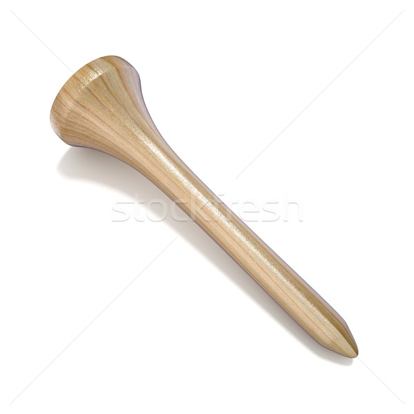 Wooden golf tee isolated over white background. 3D Stock photo © djmilic