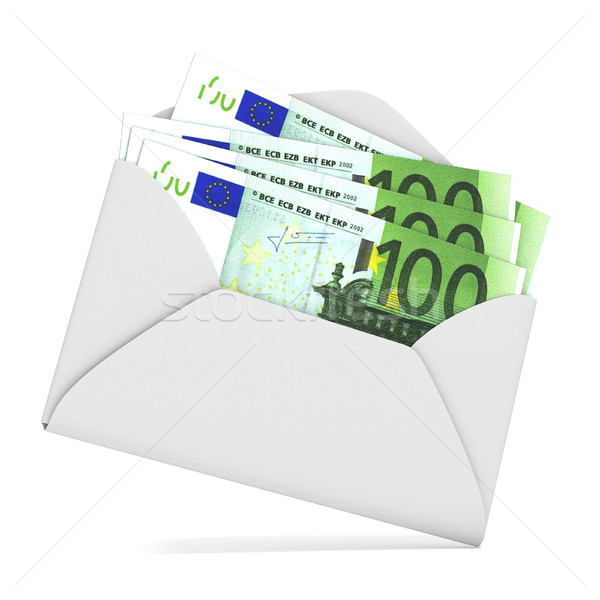 Euros in envelope. 3D Stock photo © djmilic